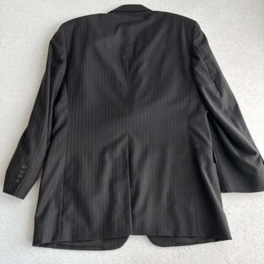 Jos. A Bank Men's Black Pinstripe Wool Blazer 43L Sport Coat Suit Jacket